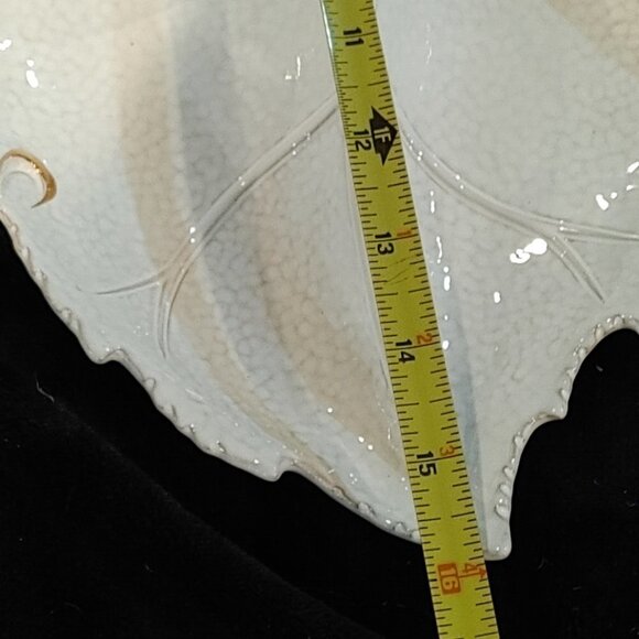 Divided Fruit Dish Made Painted In Italy clay Textured strawberry fig pear grape - Picture 9 of 9